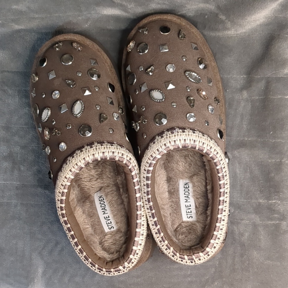 Steve Madden Tan Embellished Mules - Picture 7 of 16